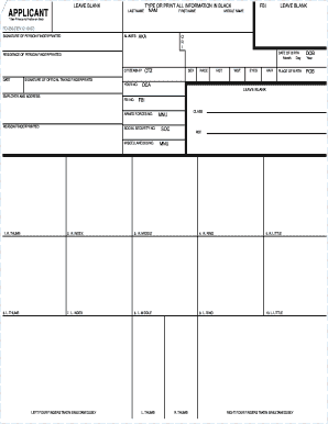 FBI Fingerprint Card Form FD-258