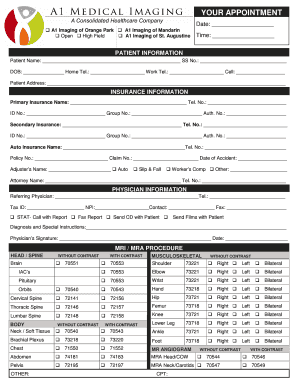 MRI Appointment Form