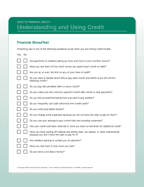 Credit Health Assessment Form
