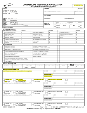 Commercial Insurance Application Form
