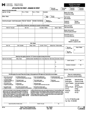 Canada Credit Application Form