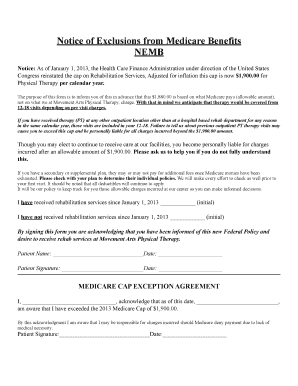 Medicare Cap Exception Agreement