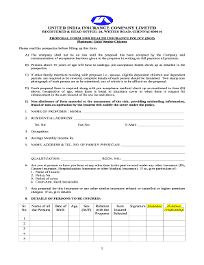 Health Insurance Proposal Form