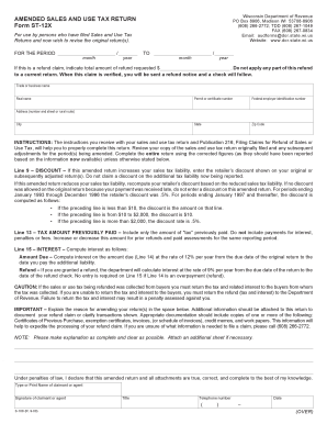 Wisconsin Amended Sales and Use Tax Return