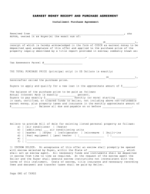 Earnest Money Receipt and Purchase Agreement