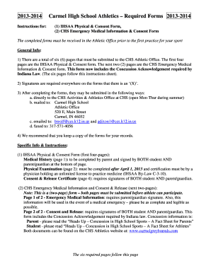 IHSAA Physical and Consent Form