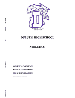 Georgia High School Athletic Consent and Physical Form