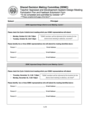 SDMC Teacher Appraisal Feedback Form