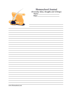 Homeschool Journal Template