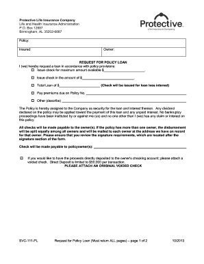 Request for Policy Loan