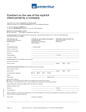 AXA Client Portal Use Contract