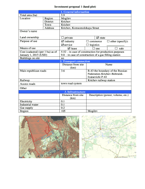 Investment proposal 1 land plot 1 General information - investinbelarus