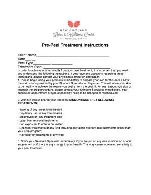 Pre-Peel Treatment Instructions