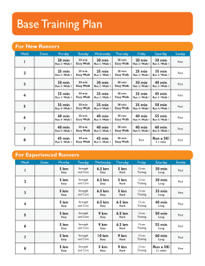 Base Training Plan for New Runners