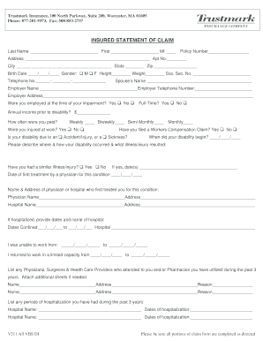 Trustmark Insurance Disability Claim Form