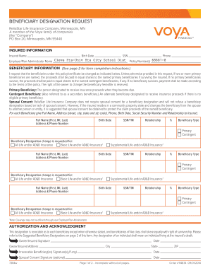 Beneficiary Designation Request Form