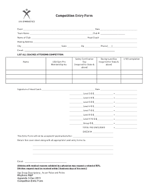 Competition Entry Form