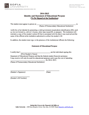 2014-2015 Identity and Statement of Educational Purpose