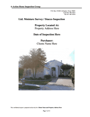 Stucco Moisture Inspection Report