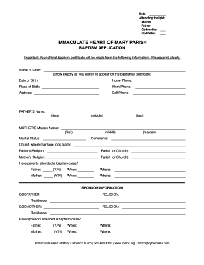 Baptism Application