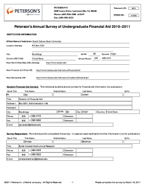 Peterson's Annual Survey of Undergraduate Financial Aid 2010-11
