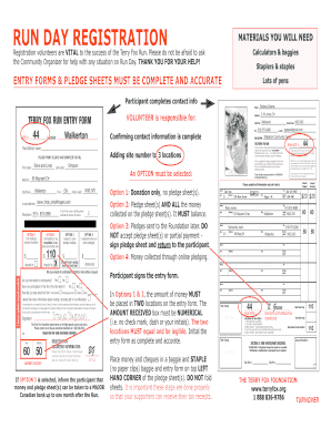 Terry Fox Run Entry Form