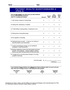 Patient Health Questionnaire (PHQ-9) and Generalized Anxiety Disorder (GAD-7) Forms
