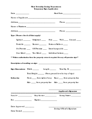 Temporary Sign Application