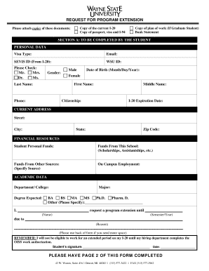 Request for Program Extension