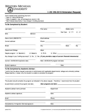 I-20/DS-2019 Extension Request