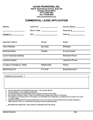 Commercial Lease Application