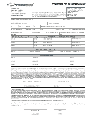 Commercial Credit Application