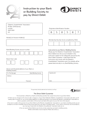 Direct Debit Instruction Form
