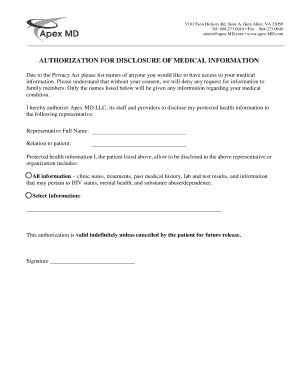 Authorization for Disclosure of Medical Information
