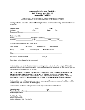 Authorization for Release of Information