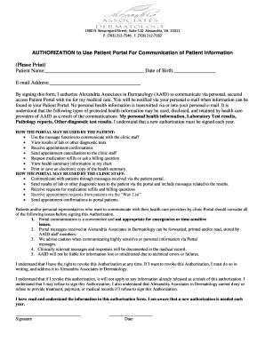 Authorization to Use Patient Portal