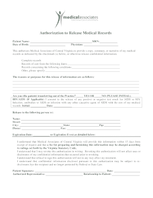 Authorization to Release Medical Records