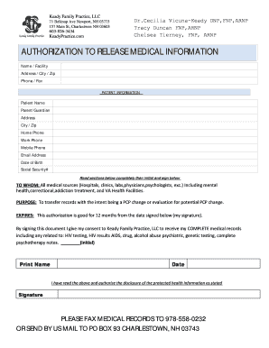 Authorization to Release Medical Information