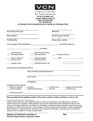 Authorization for Release of Medical Information