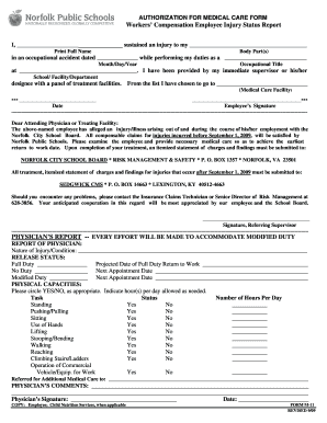 Authorization for Medical Care Form