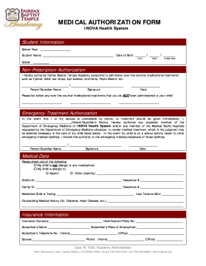 Medical Authorization Form
