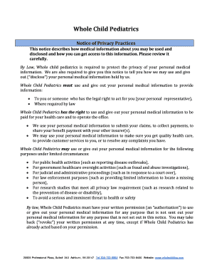 Whole Child Pediatrics Privacy Notice