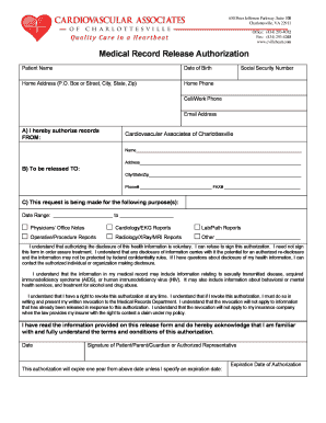 Medical Record Release Authorization