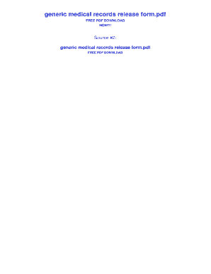 Generic Medical Records Release Form