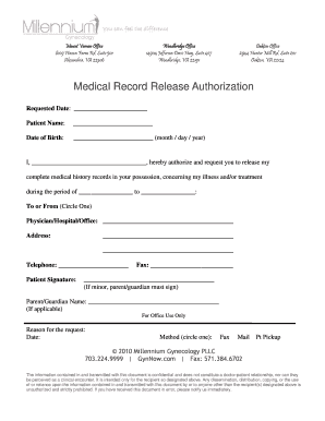 Medical Record Release Authorization