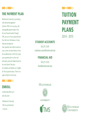 Tuition Payment Plan Enrollment Form