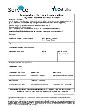 Functional Mailbox Application Form