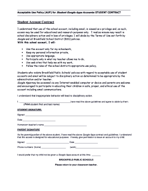 Student Google Apps Acceptable Use Policy Agreement