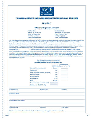Financial Affidavit for International Students