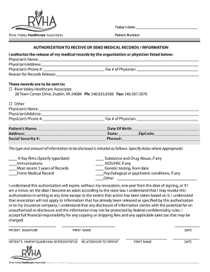 Medical Records Release Authorization Form